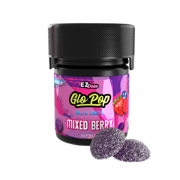 Mixed Berry Blue Delta 20ct Glo Pop Gummies