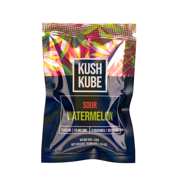 Sour Watermelon 2ct Kush Kube Gummies